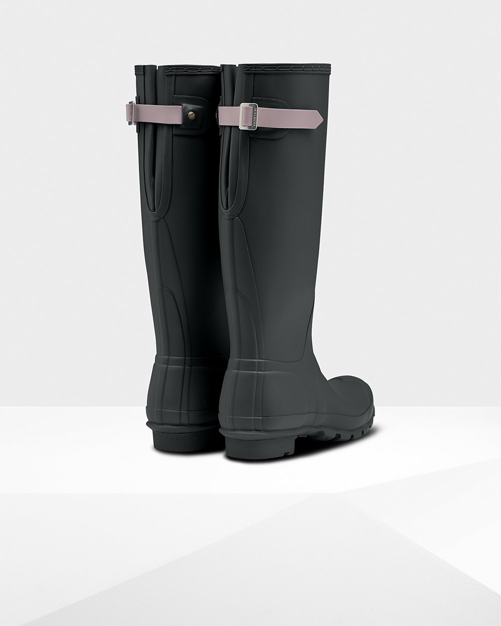 Botas De Altas Original Back Adjustable Hunter Mujer - Verdes Oscuro/Morados - 168359LCN